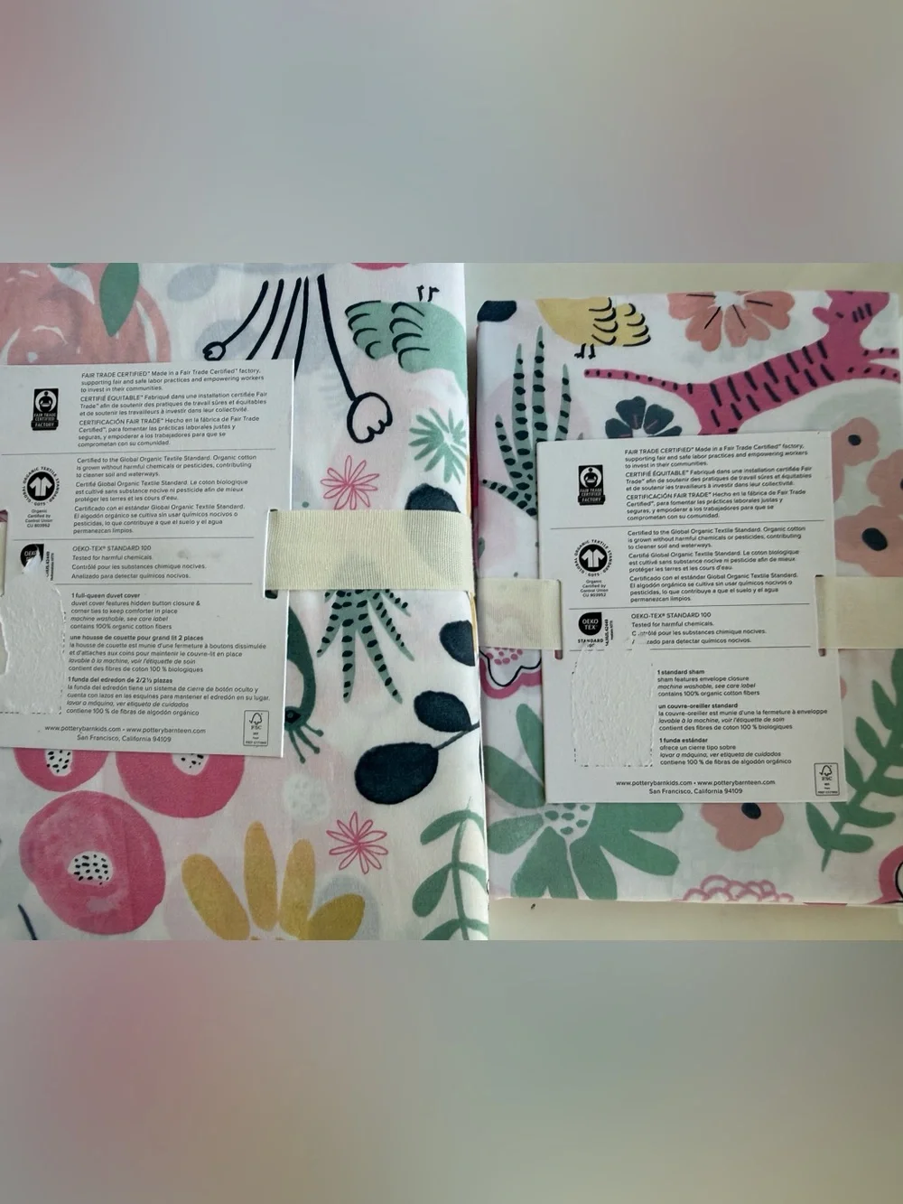 Pottery Barn Kids Sasha's Garden Organic F/Q Duvet Cover & Shams NWT Retail $204